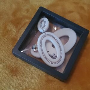 Sassy Jones White and Silver Pierced Earrings